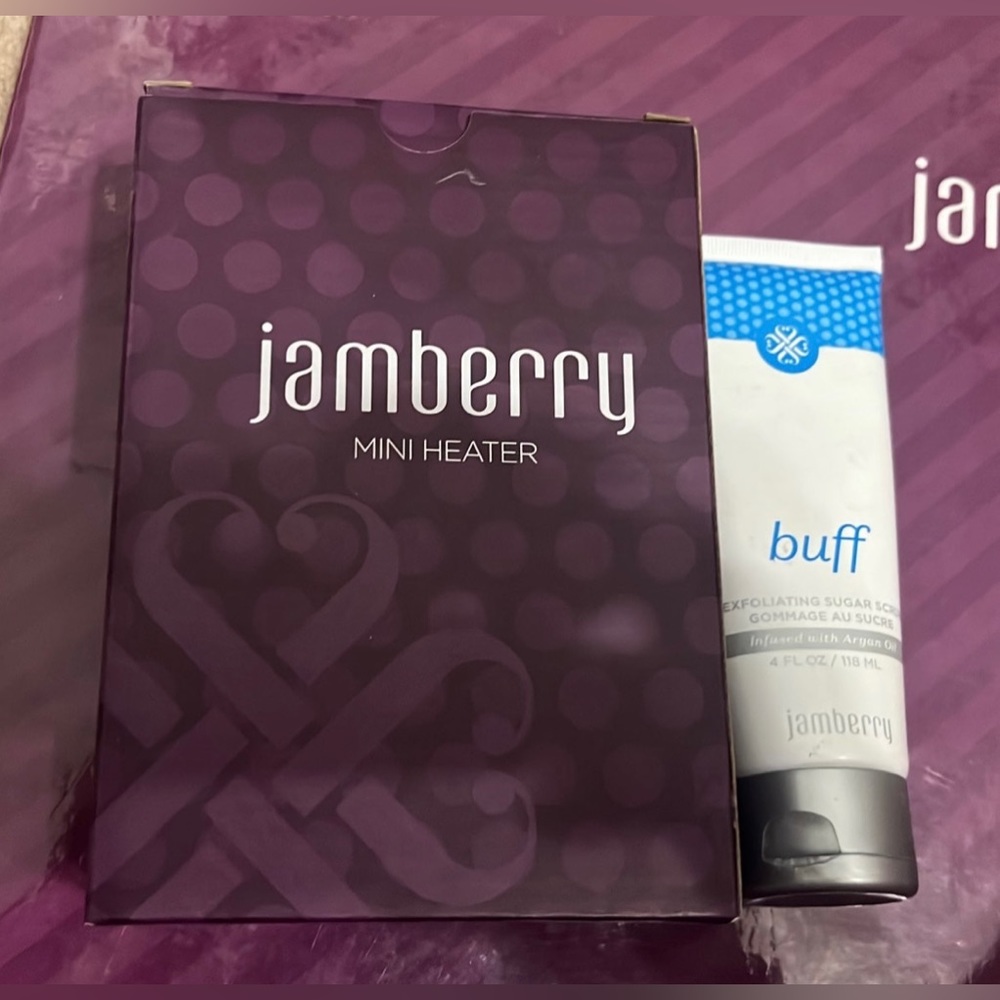 New, in box Jamberry Mini Heater and sealed Exfoliating Scrub